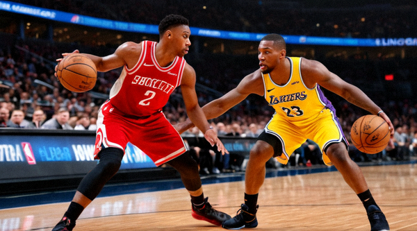 NBA常规赛中球员持球突破防守的比赛画面